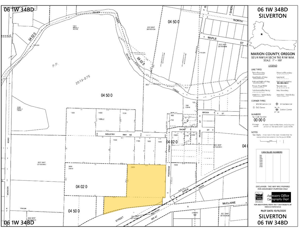 Plat map, 812 McClaine St / Unit 2, Silverton, OR 97381